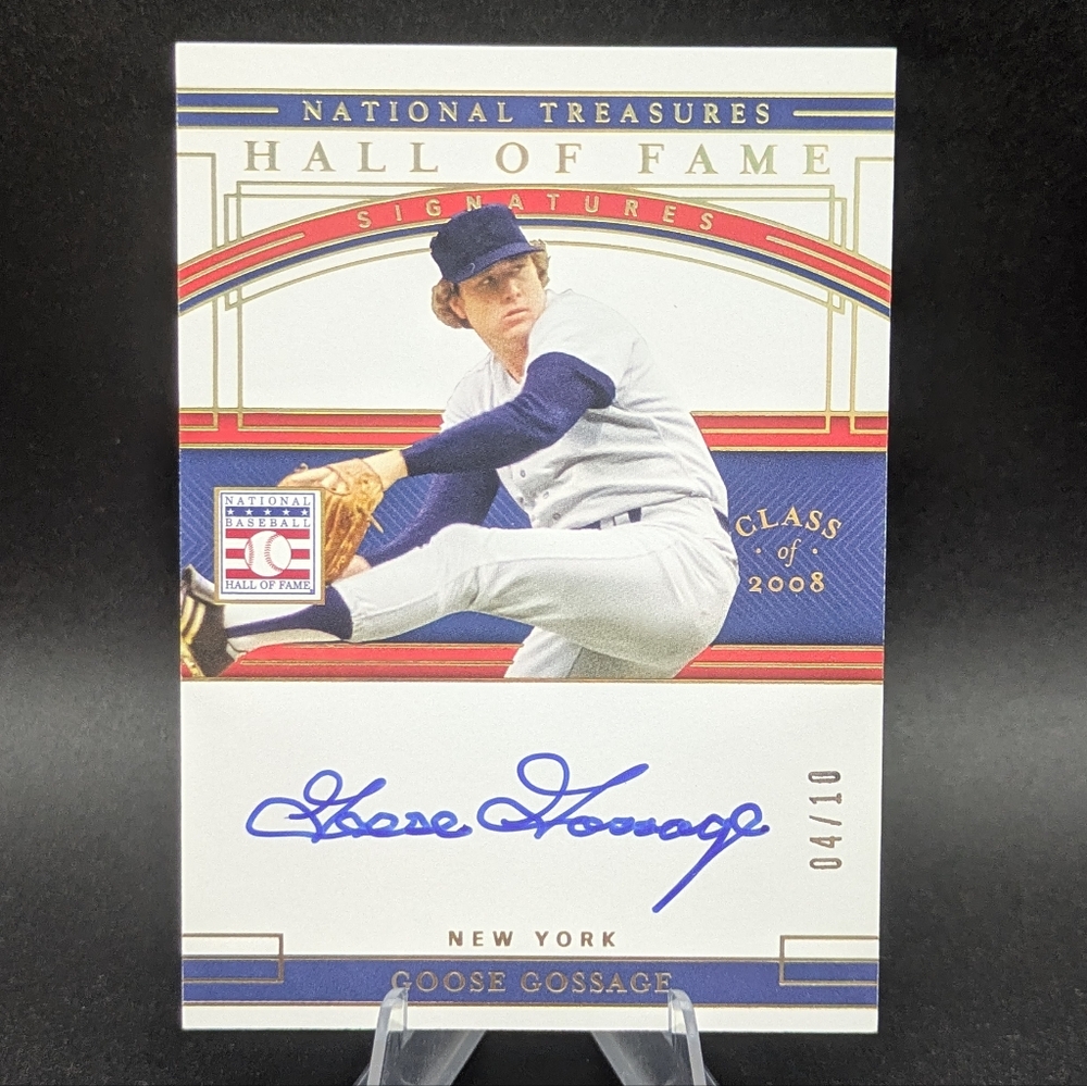 2020 National Treasures Goose Gossage Hall of Fame Signatures On Card Auto /10